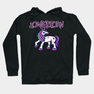 Horror Zombie Unicorn Drawing - Macabre Fantasy Art Hoodie